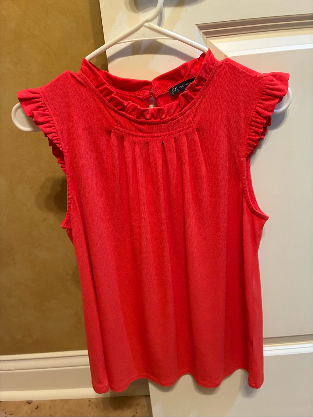 Adrianna Papell Coral Ruffle Neck Sleeveless Camisole